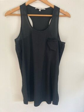 Collective Concepts Black Sleeveless Tank with Sequence Detail Size M